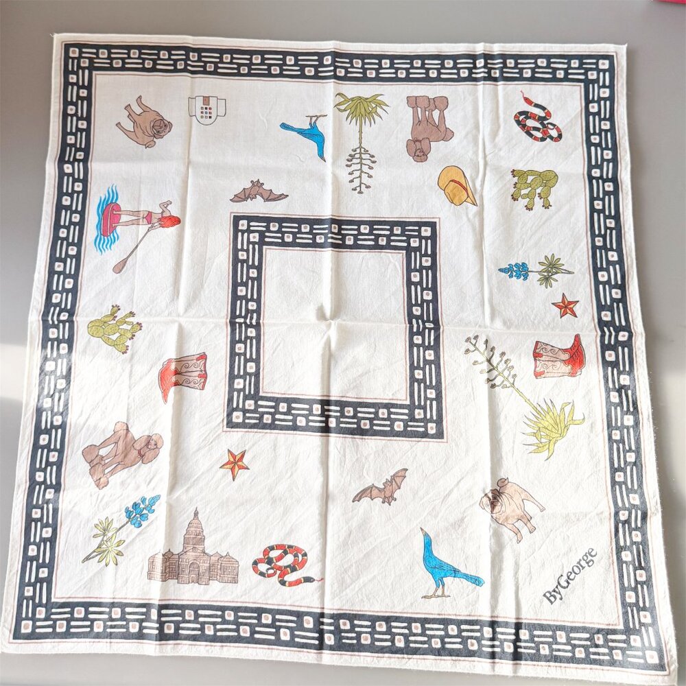 Dog Custom print by Mishka Westell Austin Texas birthday 45 years ByGeorge Scarf - Picture 2 of 9
